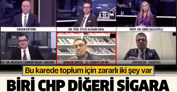 CHP’li eski vekil Berhan Şimşek’ten skandal hareket! Canlı yayında sigara yaktı