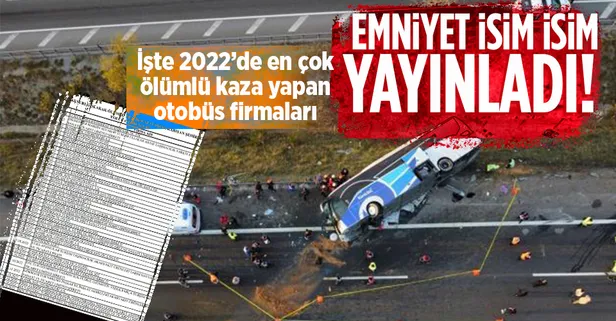 Son dakika! Emniyet Genel Müdürlüğü isim isim yayınladı! İşte kazalarda kusurlu olan otobüs firmalarının listesi
