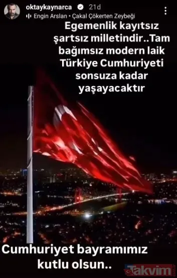 Ünlülerden 29 Ekim Cumhuriyet Bayramı paylaşımları! "Yaşasın Cumhuriyet" - 14