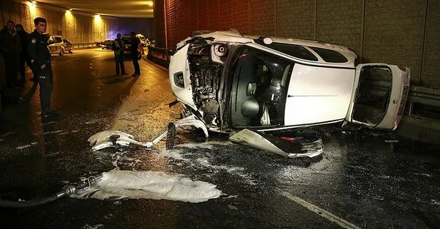 İstanbul’da korkunç kaza! Otomobil köprüden uçtu: 1 yaralı