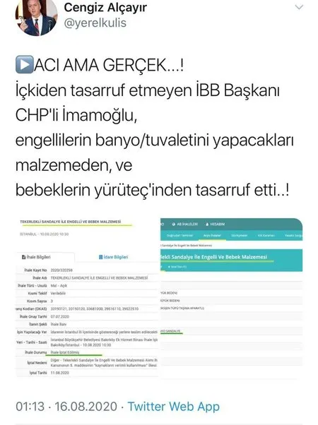 Iste Chp Li Ibb Nin Hizmet Anlayisi Ickiye Kaynak Var Engelliye Yok Takvim