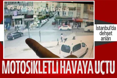 İstanbul'da feci motosiklet kazası kamerada