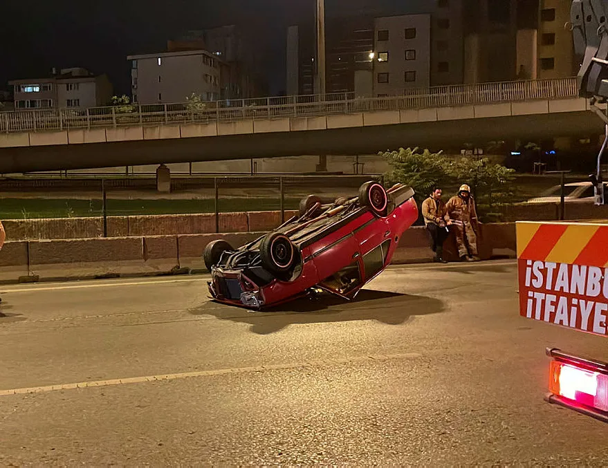 Takla attı aracı bırakıp kaçtı! Yer: Ataşehir