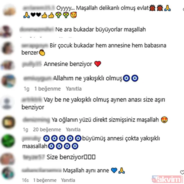 Söz Konusu Paylaşıma "Ya Oğlanın Yüzü Direkt Sizmişsiniz, Maşallah", "Aynı Anne", "Annesine Aşırı Benziyor" Gibi Yorumlar Yapıldı.