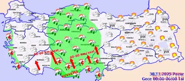 Meteoroloji’den 8 kente kodlu uyarı: Şiddetli rüzgar ve sağanak kapıda! 29 Kasım il il hava durumu - 15