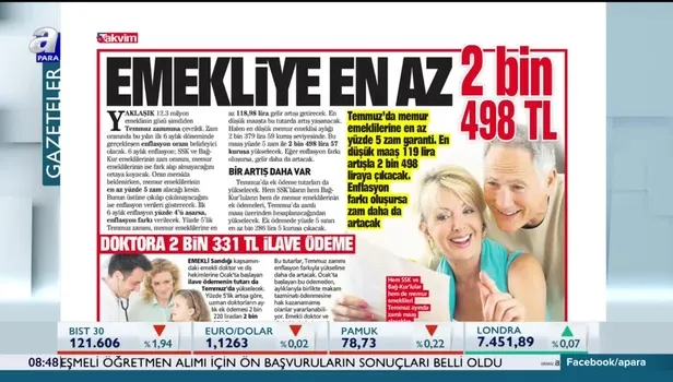 Emekliye en az 2 bin 498 TL