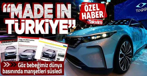 Göz bebeğimiz yerli otomobil TOGG fuarın ardından dünya basınında manşetleri süsledi: Made in Türkiye