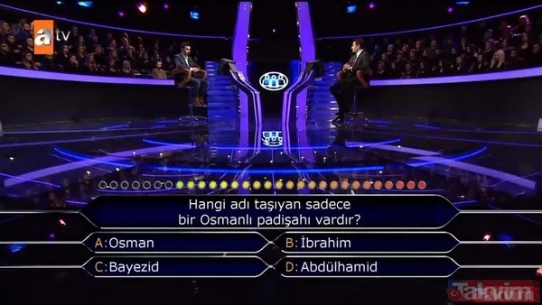 Birçok kişi araştırdı! Kim Milyoner Olmak İster'e damga vuran soru: Hangi adı taşıyan sadece bir Osmanlı padişahı vardır? - 4