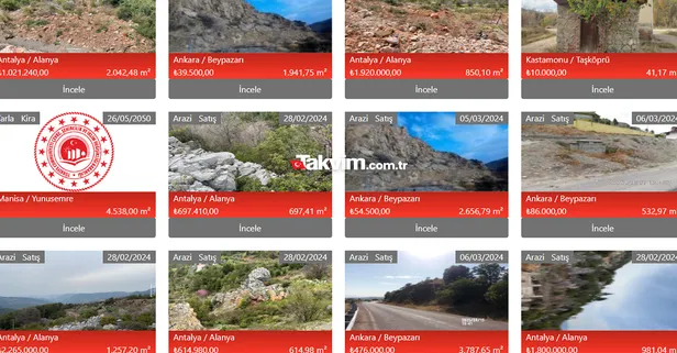Kıyıda köşede 10 bin TL birikimi olanlar tapu sahibi olacak! Milli Emlak'tan 614,98 m2 arsa satışta