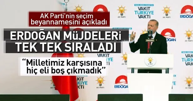 Cumhurbaşkanı Erdoğan, AK Parti’nin seçim beyannamesini açıkladı