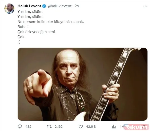 Haluk Levent: Yazdım, Sildim. Yazdım, Sildim. Ne Dersem Kelimeler Kifayetsiz Olacak. Baba!! Çok Özleyeceğim Seni. Çok :(
