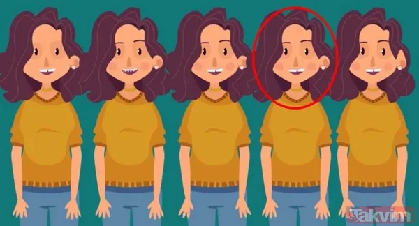 🔑 Peki Neden Daire İçindeki Kadın Gerçek Diğerleri İse Klon? Resme Dikkatli Baktığımızda En Soldaki Kadın Makyajsız Görünüyor. Soldan İkinci Kadın İse Farklı...