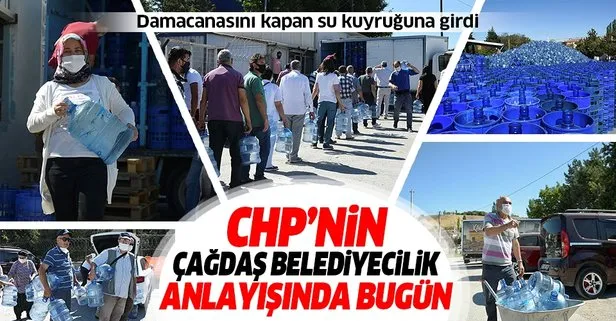 CHP’nin çağdaş belediyecilik anlayışında bugün! Damacanasını kapan su kuyruğuna girdi