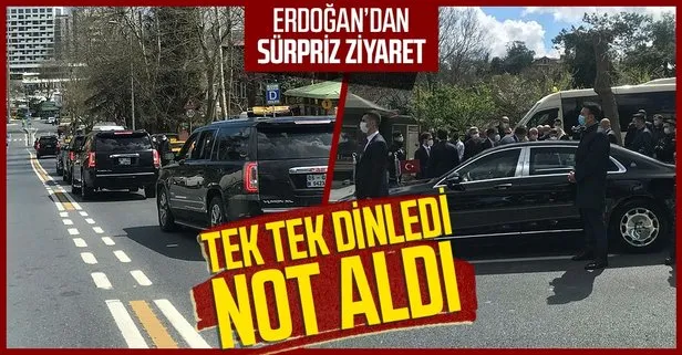 Başkan Erdoğan Sarıyer’de minibüs durağına uğrayarak minibüsçülerle sohbet etti