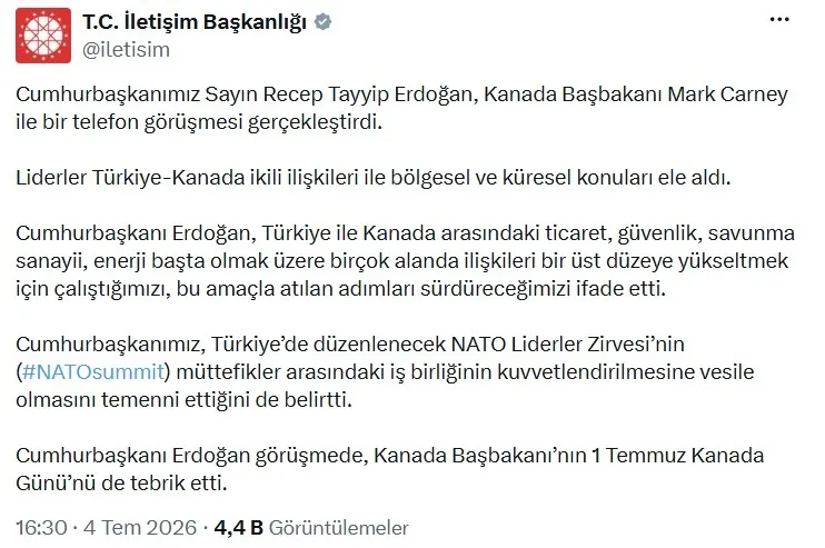 baskan-erdogan-kanada-basbakani-carney-ile-telefonda-gorustu-1783183447004.jpeg Başkan Erdoğan Kanada Başbakanı Carney ile telefonda görüştü! NATO Zirvesi ve bölgesel konular ele alındı-2