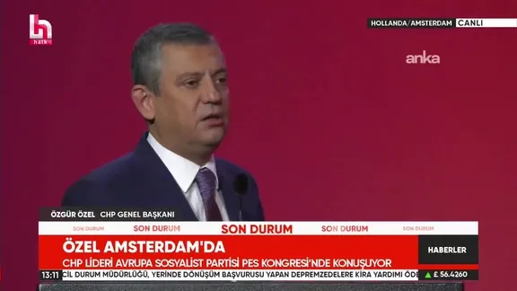 Özgür Özel  Amsterdam'da Türkiye'yi karaladı Başkan Erdoğan'a saldırdı