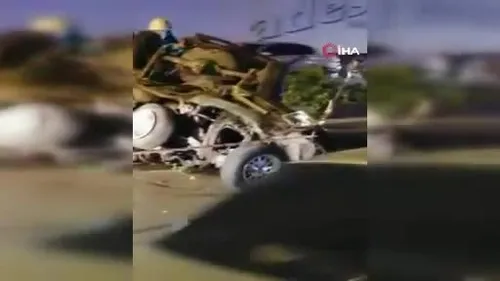 Denizli’de feci kaza: Metal yığınına dönen otomobilden sağ çıktı