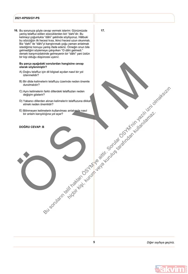 2021 KPSS soru kitapçığı ve cevap anahtarı | A Grubu ve Öğretmenlik (GY-GK- Eğitim Bilimleri) soruları - 12