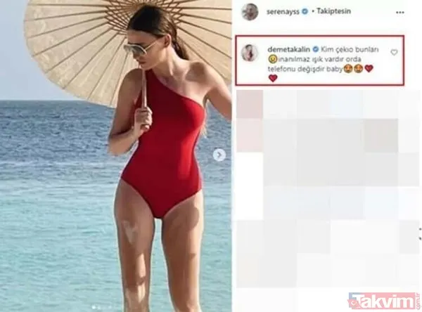 Serenay Sarıkaya'nın kırmızı mayolu pozlarını beğenmemişti... Demet Akalın bu kez de 'Serenay Sarıkaya insan değil' dedi - 5