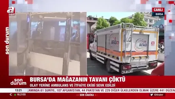 Bursa Osmangazi'de panik anları! AVM'de önce yangın sonra tavan çökmesi...