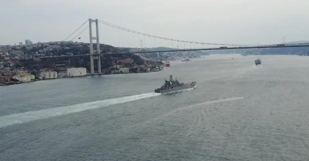 Son dakika: Rus savaş gemileri İstanbul Boğazı’ndan peş peşe geçti