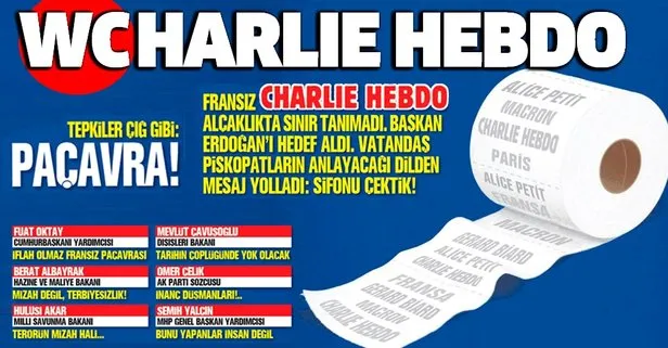 Alçaklıkta sınır tanımayan Fransız paçavrası Charlie Hebdo’ya vatandaştan net cevap: Sifonu çektik!
