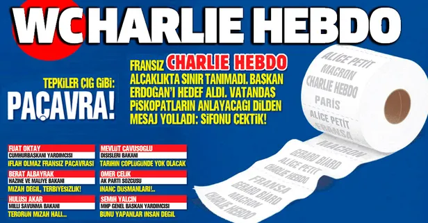 Alçaklıkta sınır tanımayan Fransız paçavrası Charlie Hebdo'ya vatandaştan net cevap: Sifonu çektik!