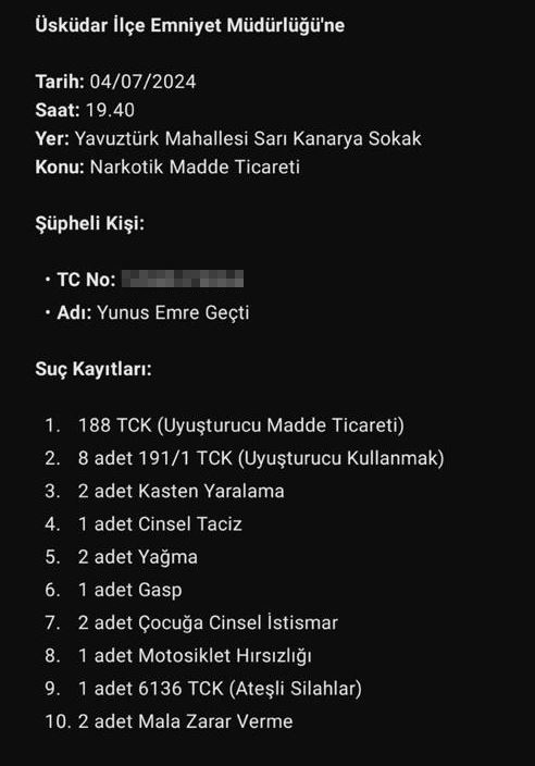 Yunus Emre Geçti'nin GBT'si