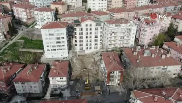 Son dakika: Ankara'da çökme tehlikesi olan bina havadan görüntülendi