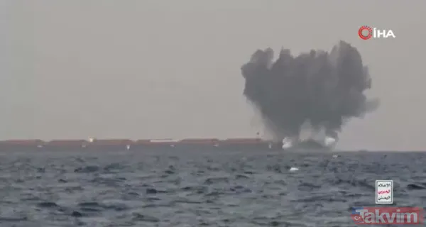 Kızıldeniz'de Yunan gemisinin vurulma anı kamerada! Husiler açık açık ilan etti... "Daha fazlasını vuracağız" - 14