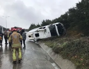 Eyüpsultan’da minibüs devrildi: 2’si ağır 10 yaralı!