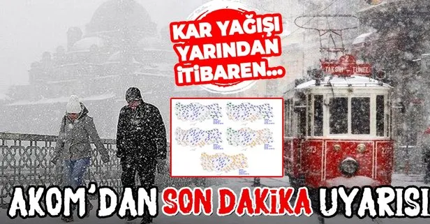 AKOM’dan İstanbulluları ilgilendiren son dakika açıklaması! Kar yağışı İstanbul’u ne zaman terk edecek? Yarından itibaren...