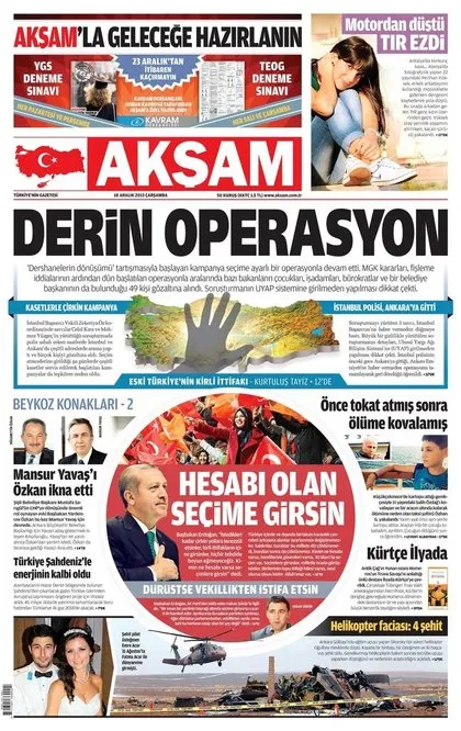 İşteTürkiye’yi polis-yargı darbesinden kurtaran manşetler