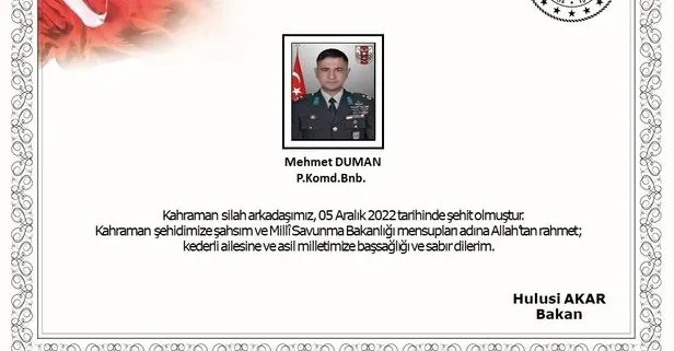 Şehit Binbaşı Mehmet Duman kaç yaşındaydı, nereliydi? Mehmet Duman kimdir?