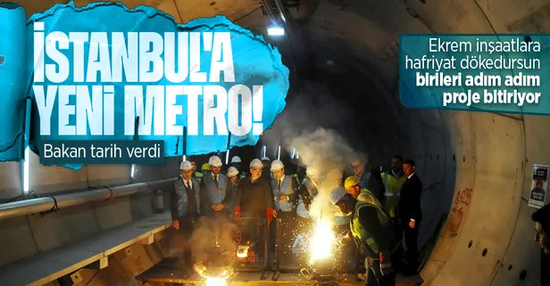 İstanbul'a yeni metro hattı! Ulaştırma ve Altyapı Bakanı Adil Karaismailoğlu ilk ray kaynağını yaptı! 2023'te hizmete giriyor