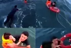 Denizde bin 200 metre sürüklenen çocuk kurtarıldı! İşte o anlar...