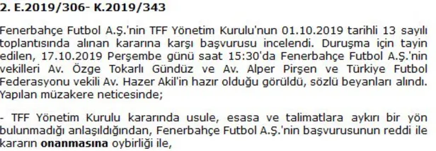 Son dakika haberi: Tahkim Kurulu Fenerbahçe'nin kural hatası itirazını reddetti-1
