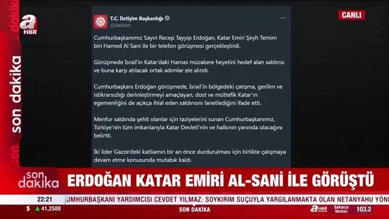 Başkan Erdoğan Katar Emiri Al Sani ile görüştü