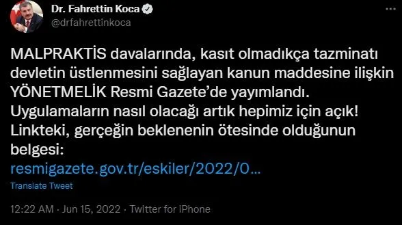 Sağlık Bakanı Fahrettin Koca'dan sağlık çalışanlarını ilgilendiren MALPRAKTİS açıklaması-3