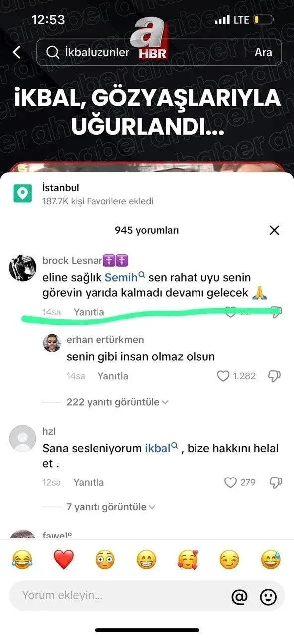 Tiktok'ta satanist katile destek veren yorum (Takvim.comt.tr)