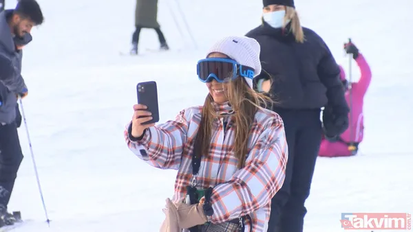 Uludağ'da yoğunluk! Kayak pistleri tıklım tıklım - 13
