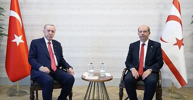 Başkan Erdoğan KKTC Cumhurbaşkanı Ersin Tatar ile bir araya geldi