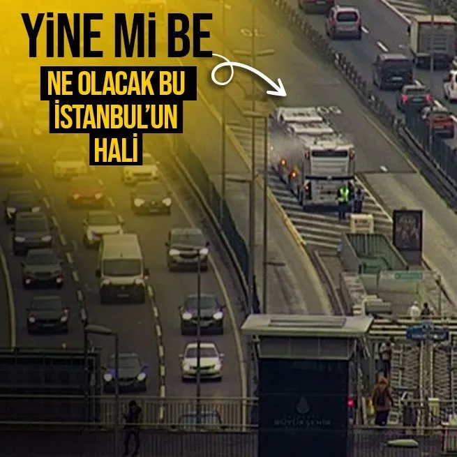 Metrobüste panik: Dumanlar yükseldi