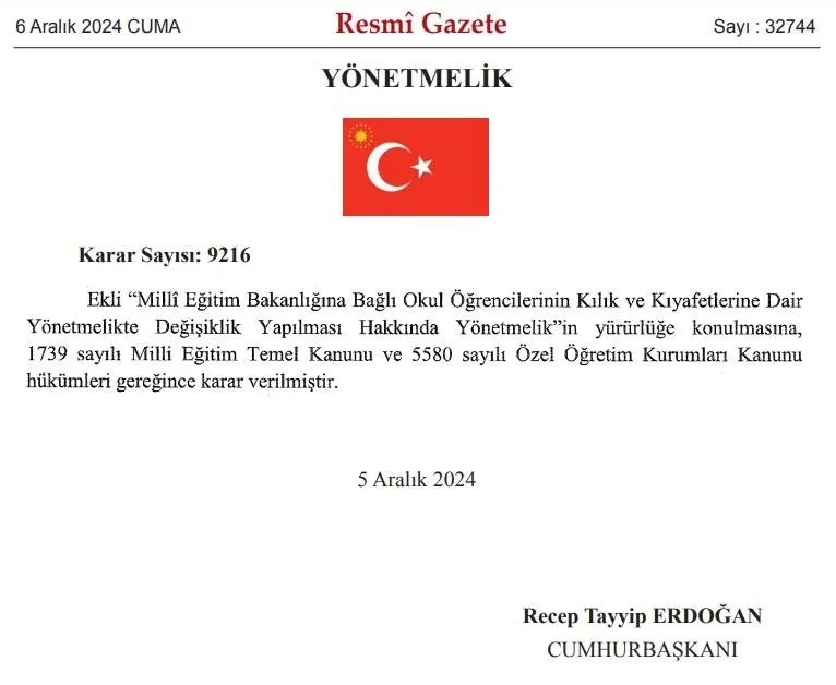 Resmi Gazete'de yayımlanan karar (Resmi Gazete internet sitesi/Ekran görüntüsü)