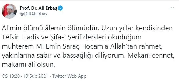 Alimin ölümü alemin ölümü gibidir! Hadis alimi Mehmet Emin Saraç hayatını kaybetti...-9