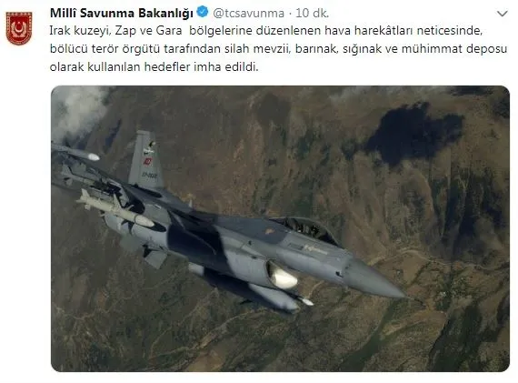 Kuzey Irak'a hava harekatı: İmha edildi-1