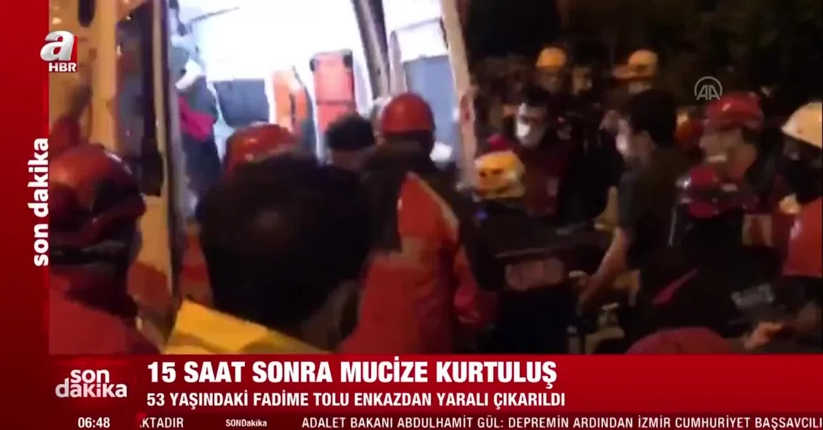 İzmir'de bir mucize kurtuluş daha! 53 yaşındaki Fadime Tolu 15 saat sonra kurtarıldı!