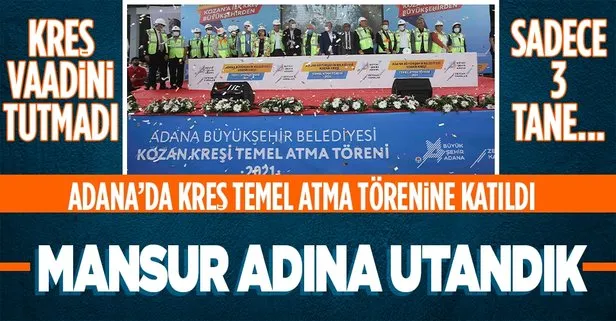Ankara için kreş vaadini gerçekleştiremeyen CHP’li Mansur Yavaş, Adana’da kreş temel atma törenine katıldı