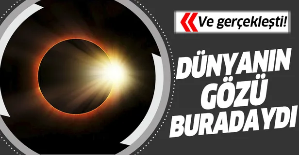 Güneş tutulmasını böyle izlediler! Tam o an!