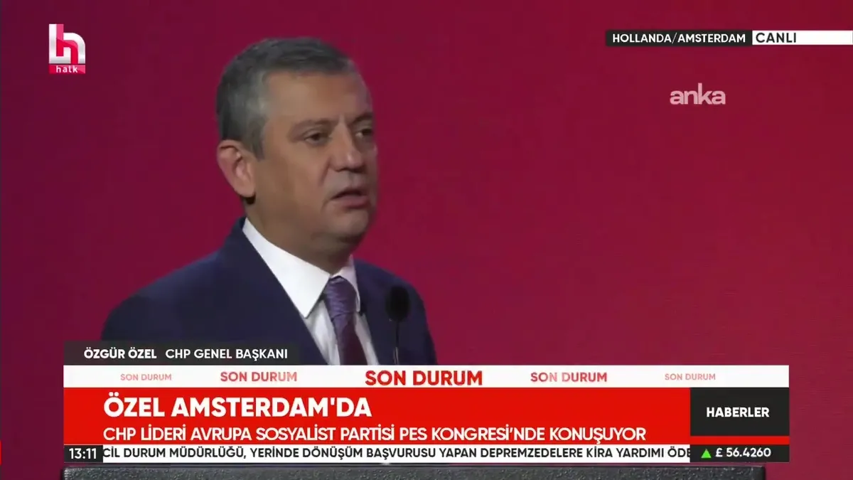 Özgür Özel  Amsterdam'da Türkiye'yi karaladı Başkan Erdoğan'a saldırdı